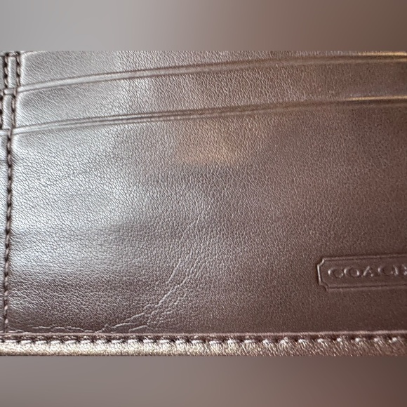 COACH Gold and Brown trifold long Wallet leather interior - EUC - Picture 17 of 17